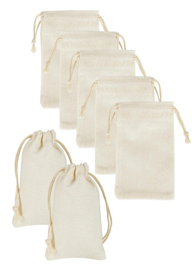 HRX Package 20pcs Little Muslin Bags 3x4 inches, Double Drawstring Cotton Jewelry Pouches Empty Sachet for Mini Gift Party Favors DIY - Image 1
